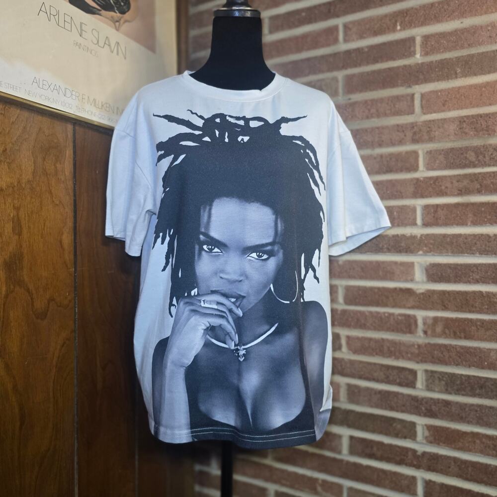 Vintage Lauryn Hill Graphic T-Shirt White Size Medium Unisex 90s Retro Style